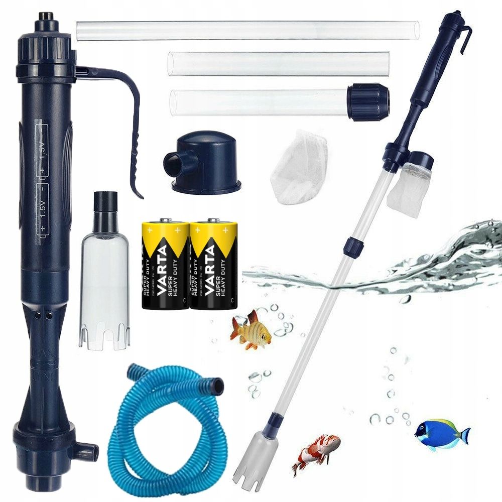  Aquarium bottom vacuum cleaner electronic with batteries 520 l/h batteries in the set