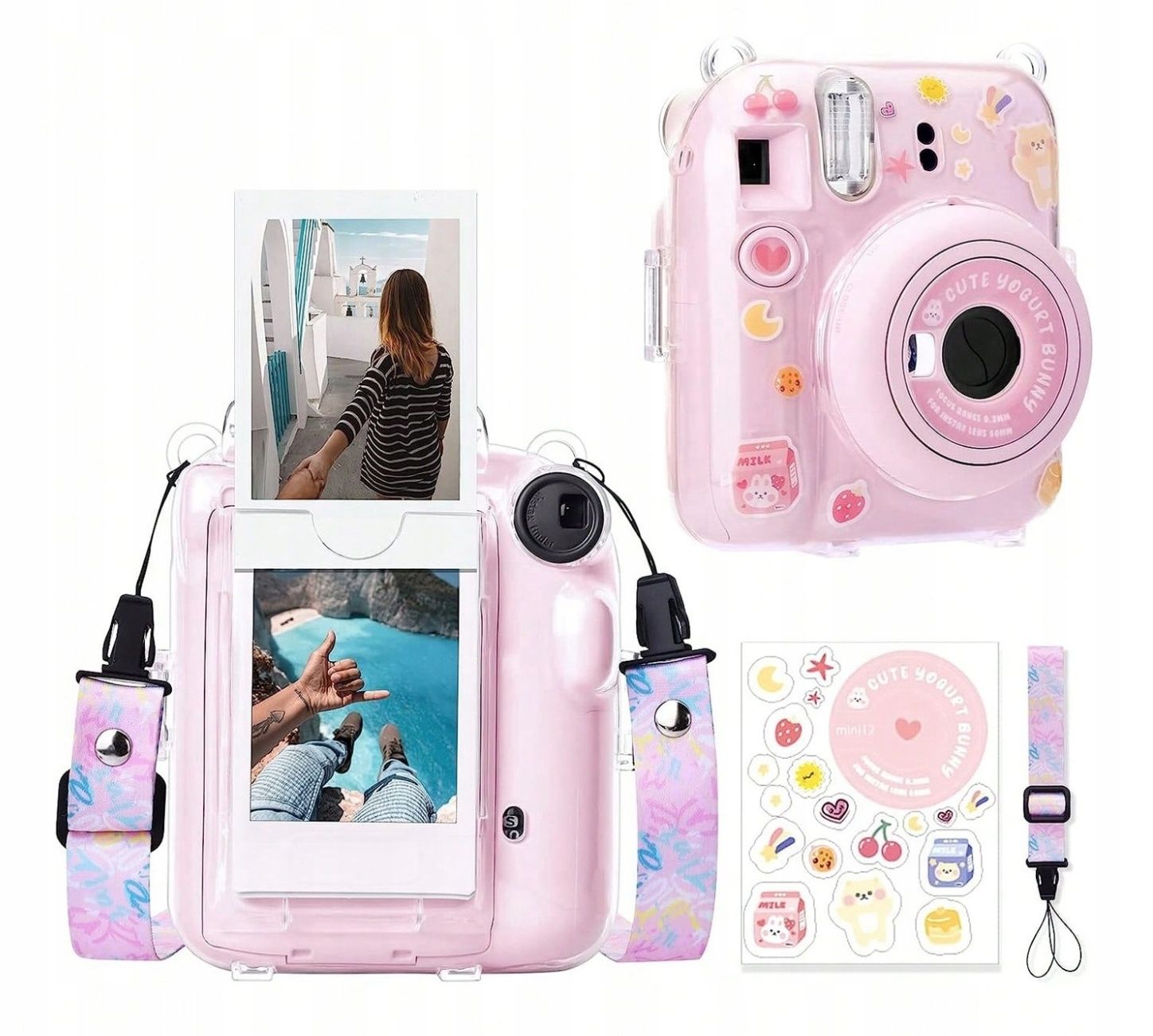 Byla silikonas byla + lipdukai+ kameros dirželis fujifilm instax mini 12