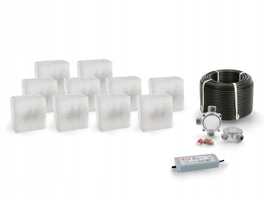  18x šviečiančios trinkelės led akropol 14x14 rgb