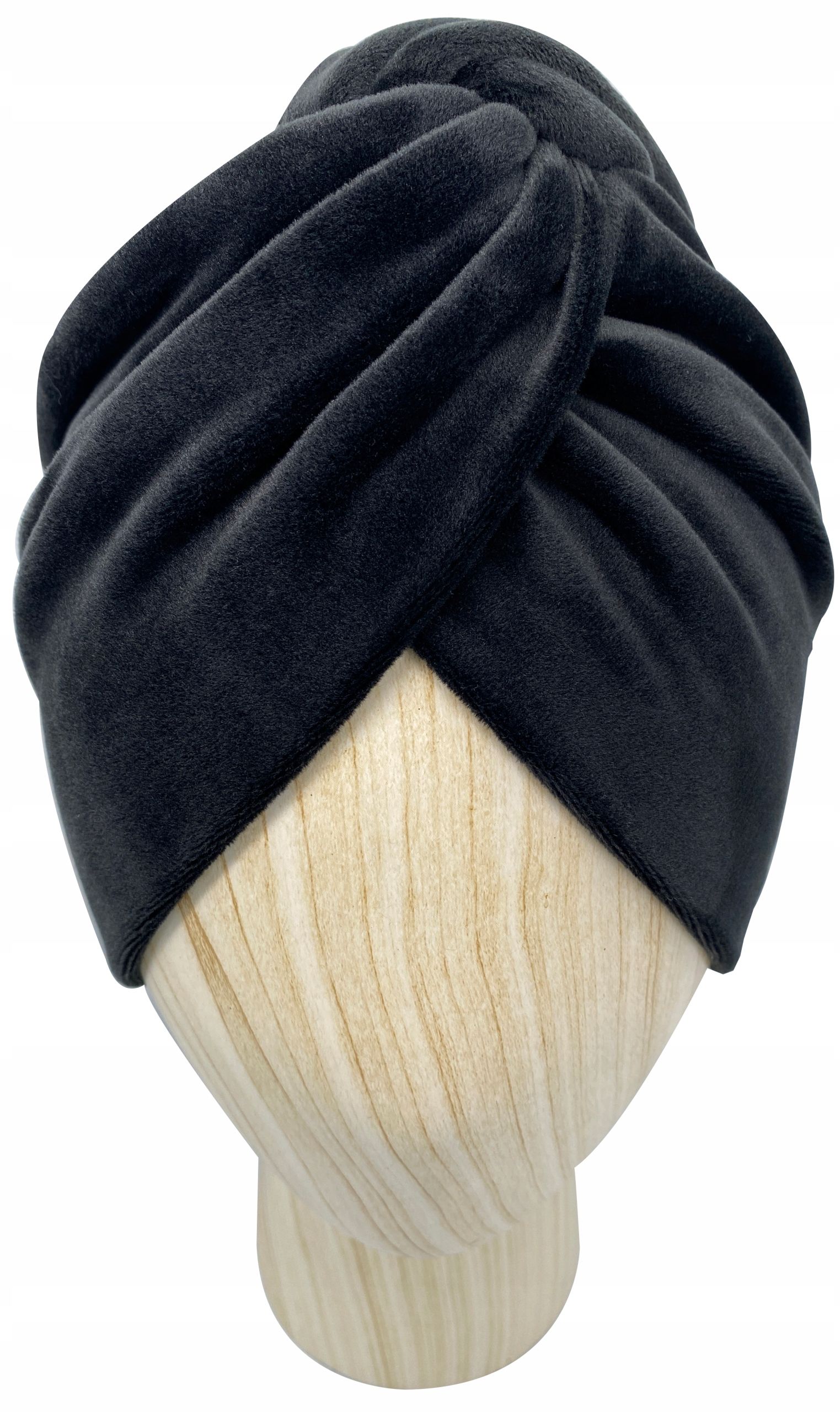 Czapka turban velúr dvojvrstvové velvet zamat brazowy čokoláda