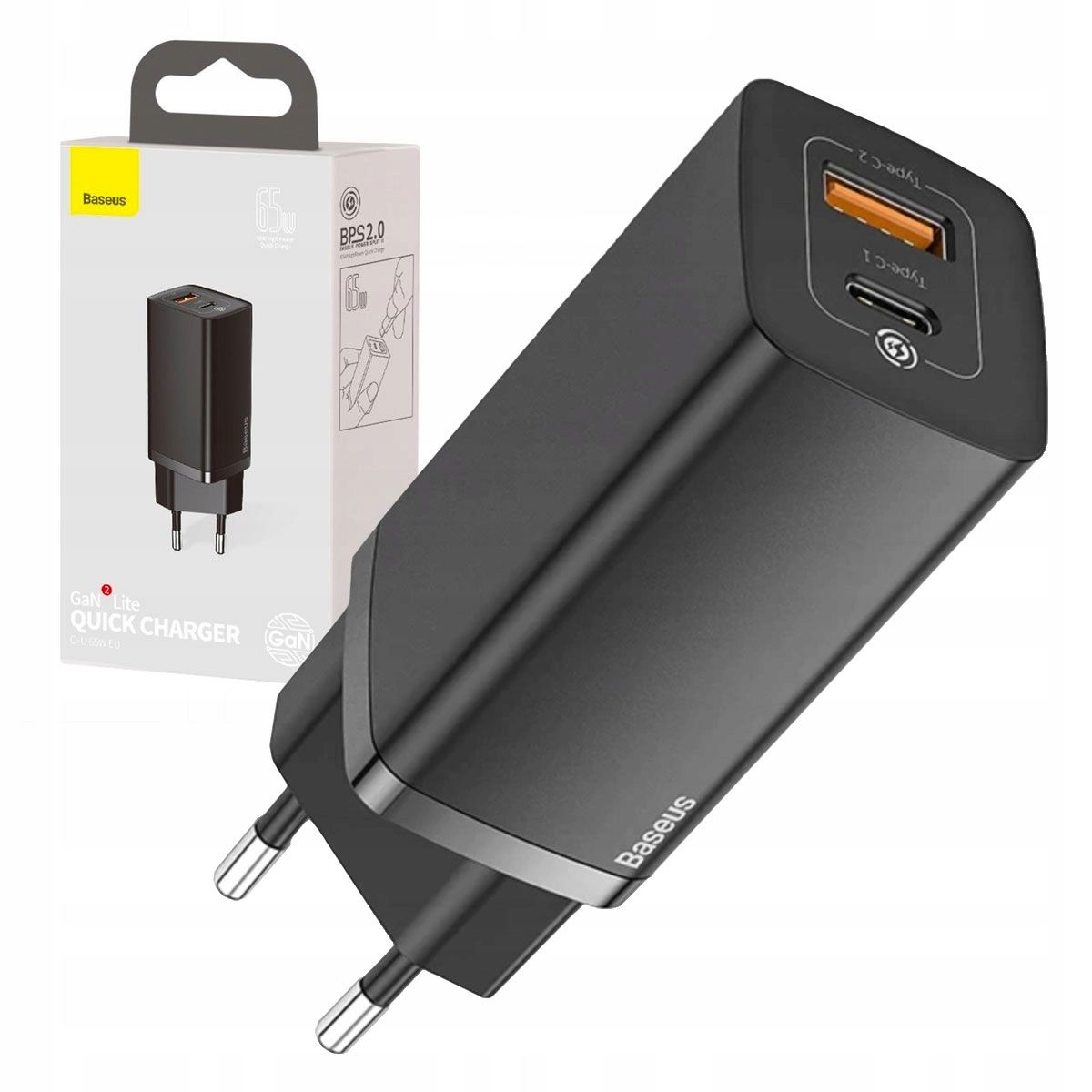 Baseusas greitai kroviklis telefonui 2xusb usb-c tvirtas maitinimo šaltinis 30w 3a pd qc