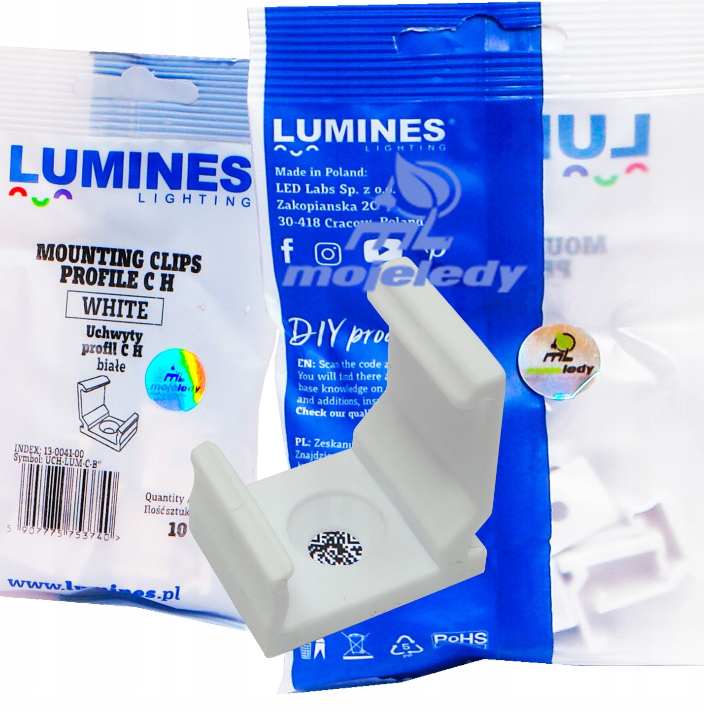  Alumīnija profils iledo balts lentes led piekārts 2m