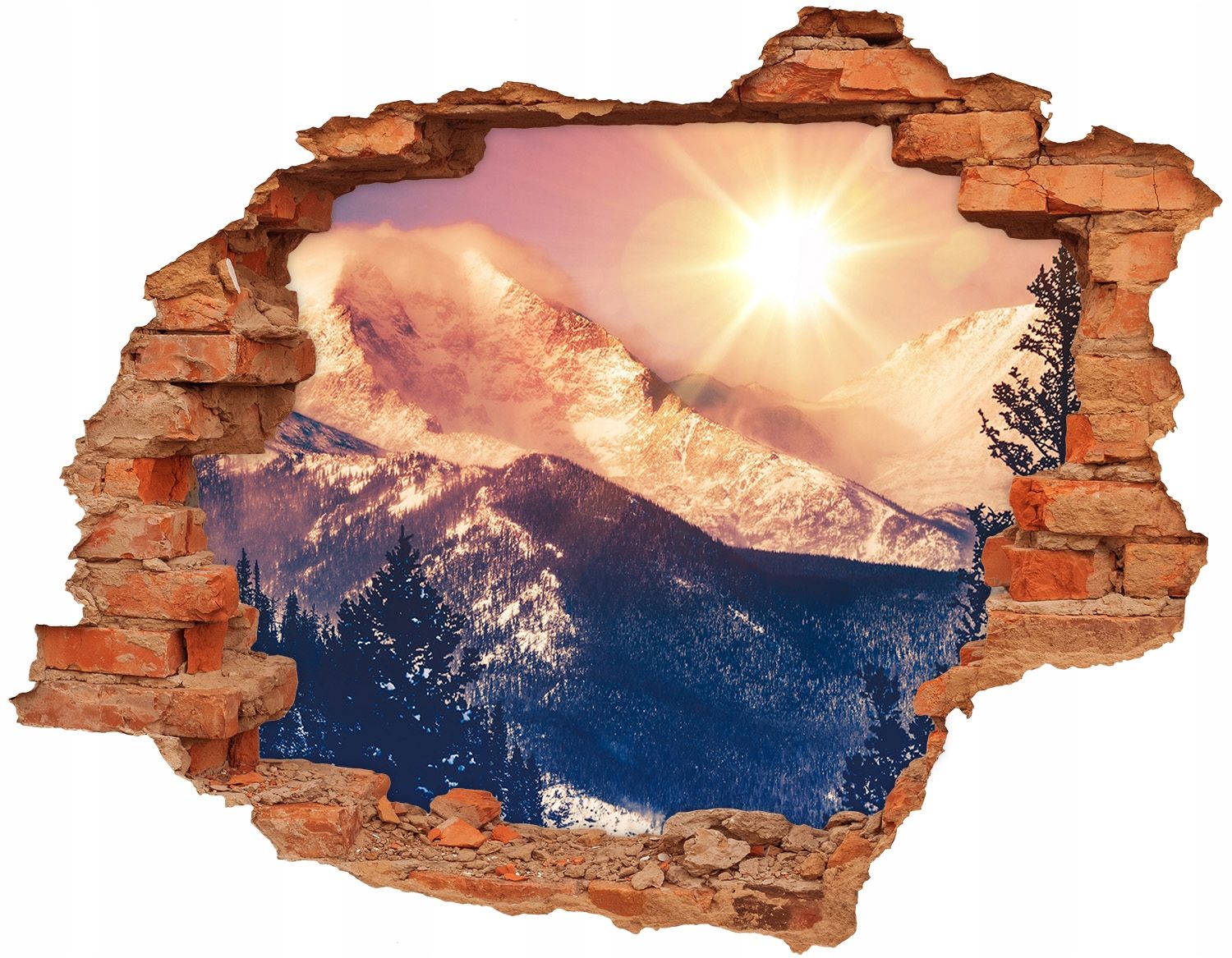  Otvor 3d výzdoba na zdi 148x115 cm lilie voda