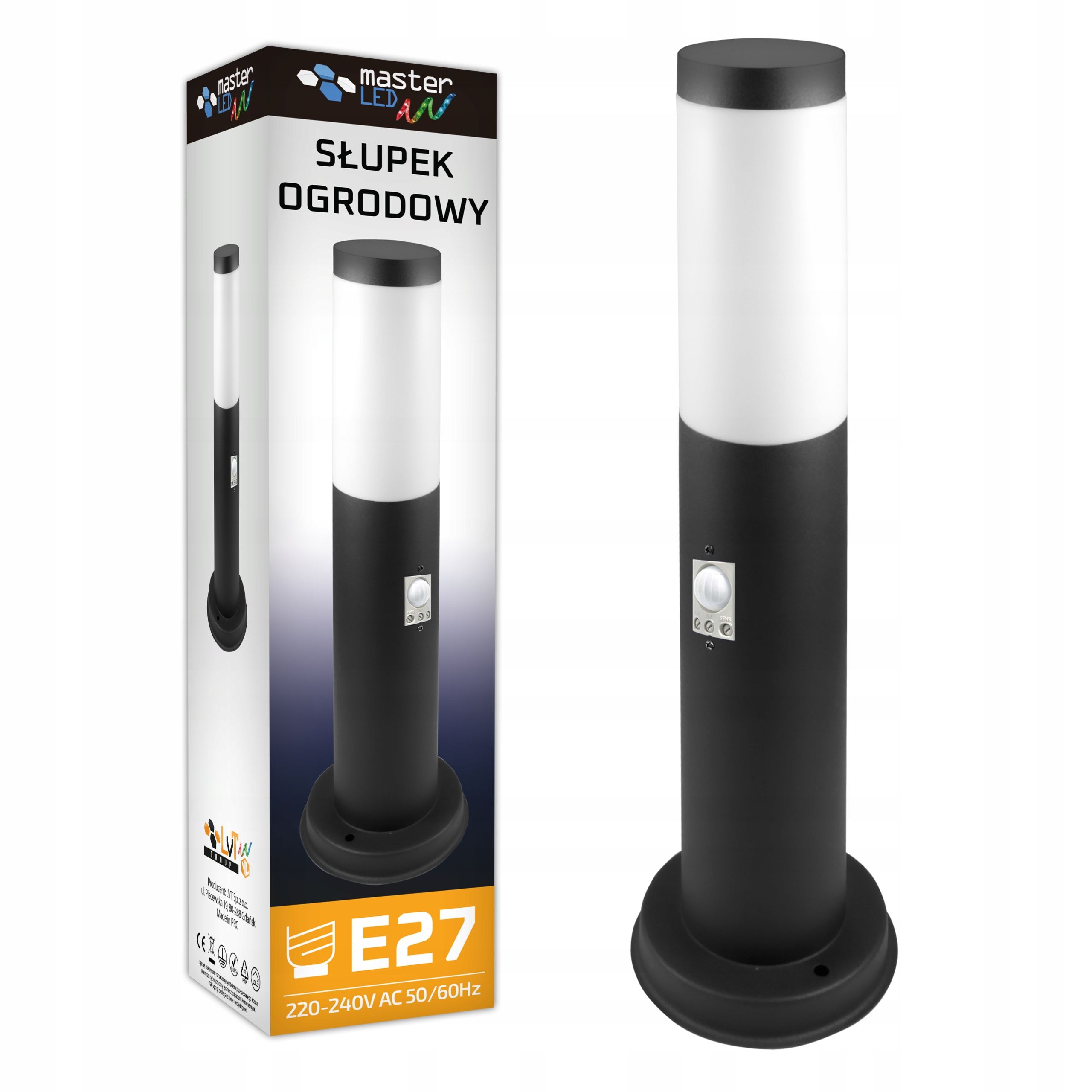  Led stojací lampa zahrada 45cm sloupec pohybový senzor zewnetrzna e27 led
