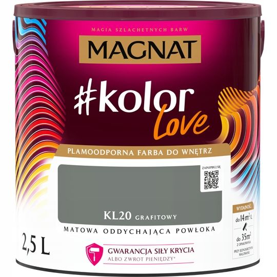  Kvėpuojanti lateksiniai dažai magnatas #kolorlove šviesa pelenų spalvos kl14 2,5l
