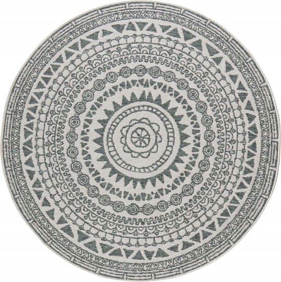  Round carpet for the living room 140cm , soft italian ,green creamy pattern mandala