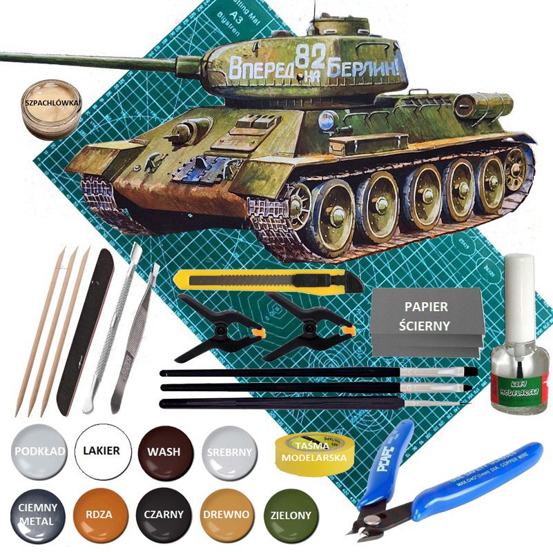  Modelis cisterna pantera tank panther type g + akrila krāsas modeļiem. aksesuāri