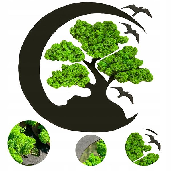  Malování s mech mech chrobotek strom štětina bonsai nástěnná dekorace 20