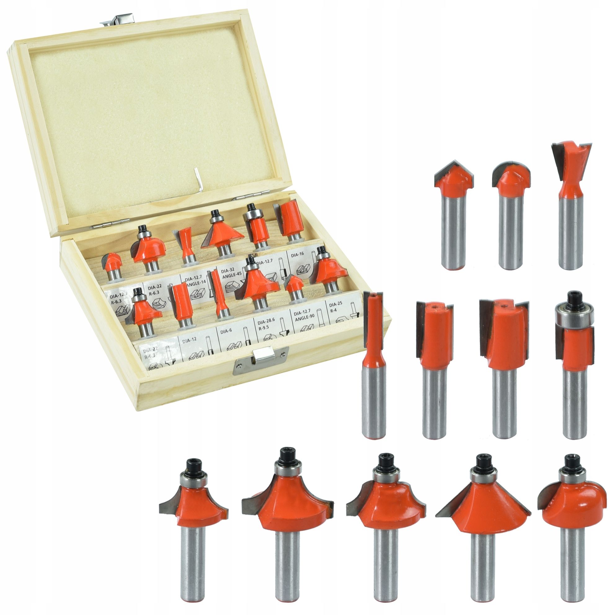  Wood routers formal set. 5 cz. mandrel 8 mm