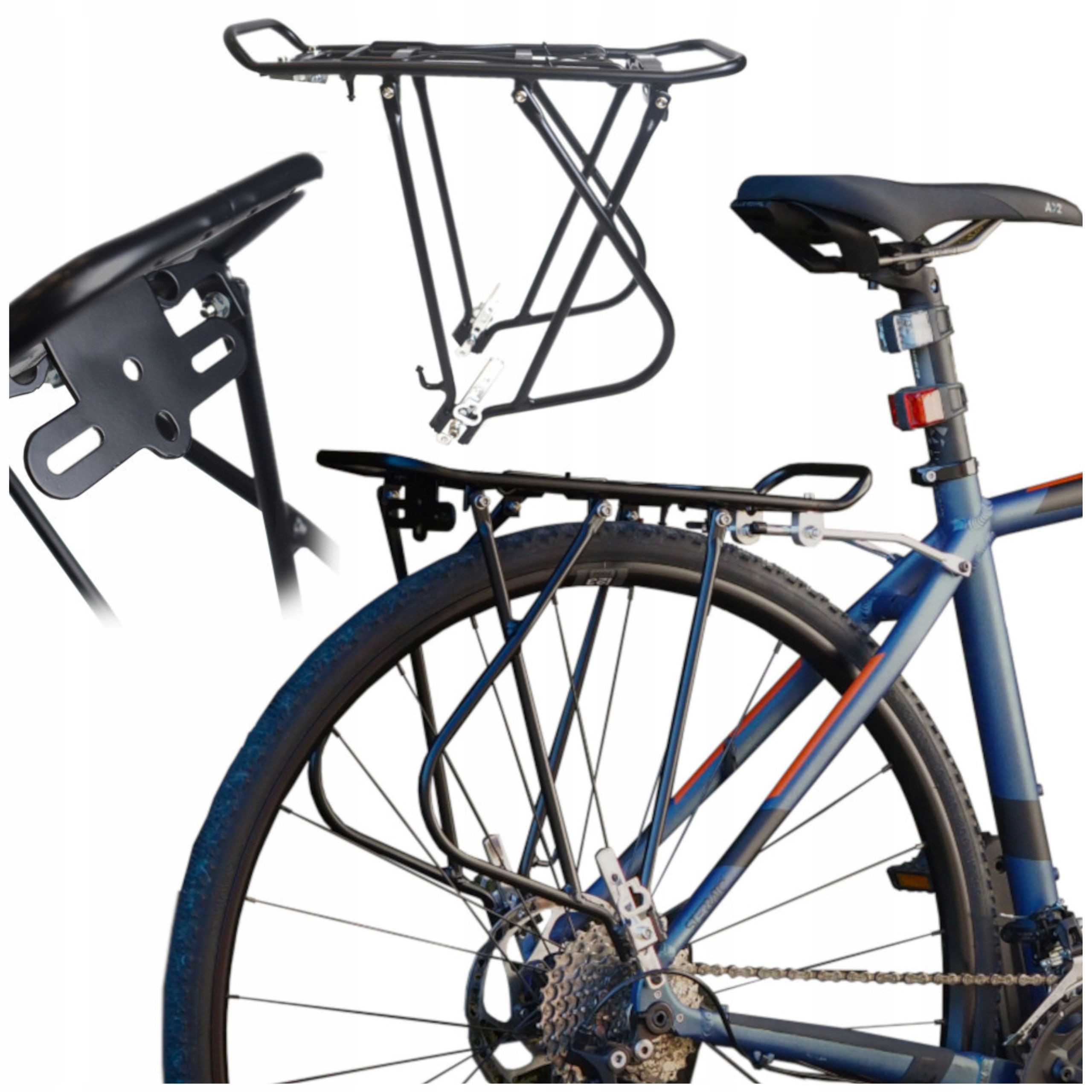  Aizmugurējais velosipēdu turētājs veloxo activerack zem groziem somas sudrabs 24-28"