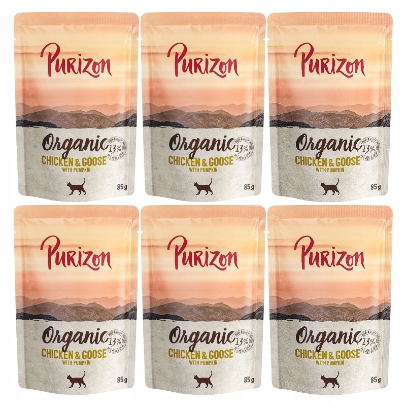 Purizon organic konservi lasis cālis spināti 6x85g kaķim