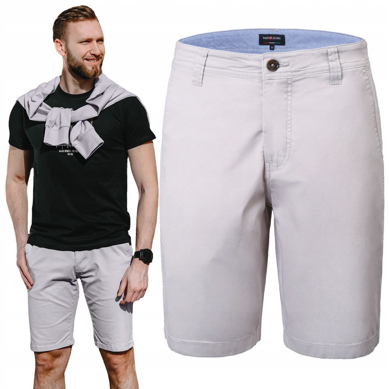  Elegantne lühikesed püksid chino meeste ralph helehall 38 pako jeans