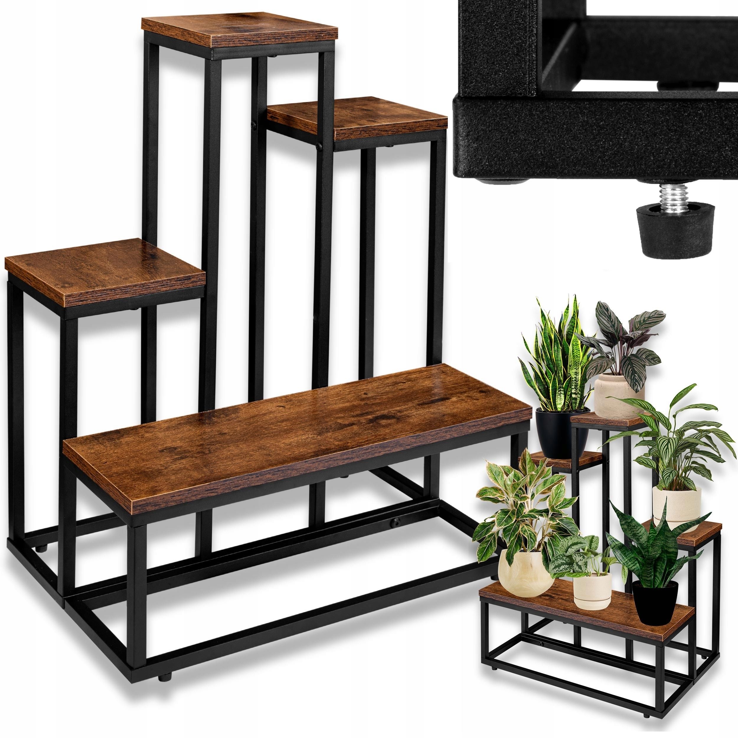  Metal stand for flowers flower stand flowerpots standing shelf with shelves loft style