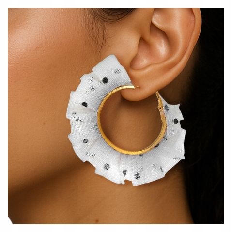  Náušnice boho tkanina závoj przewiazywane bantu žltý 125mm