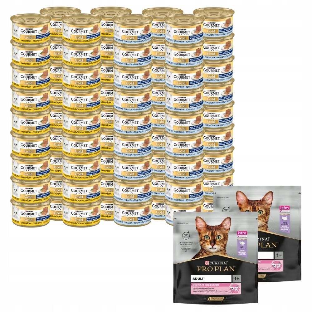 Gourmet gold skonių mišinys 24x85g + pro plan sterilised 3x85g nemokamai