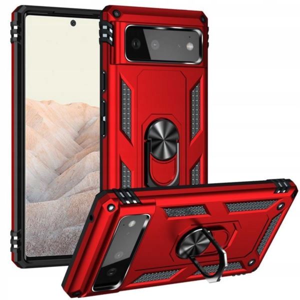  Šarvuotas dėklas ring case į google pixel pixel 6 raudonas byla korpusas