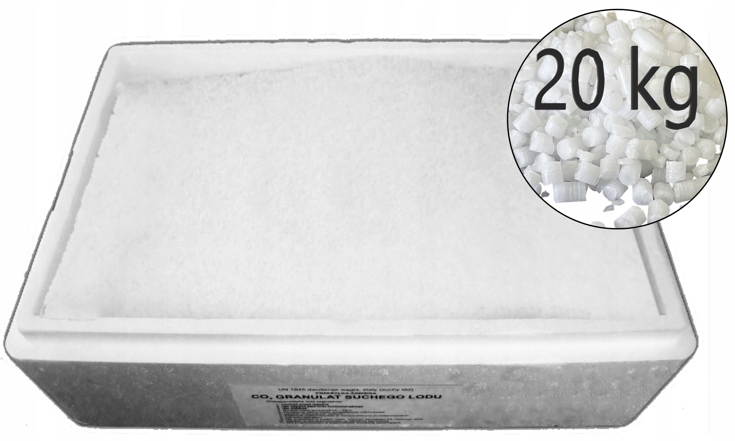  Sausas ledas maisto pramonei 3 mm 15 kg + termo dėžė