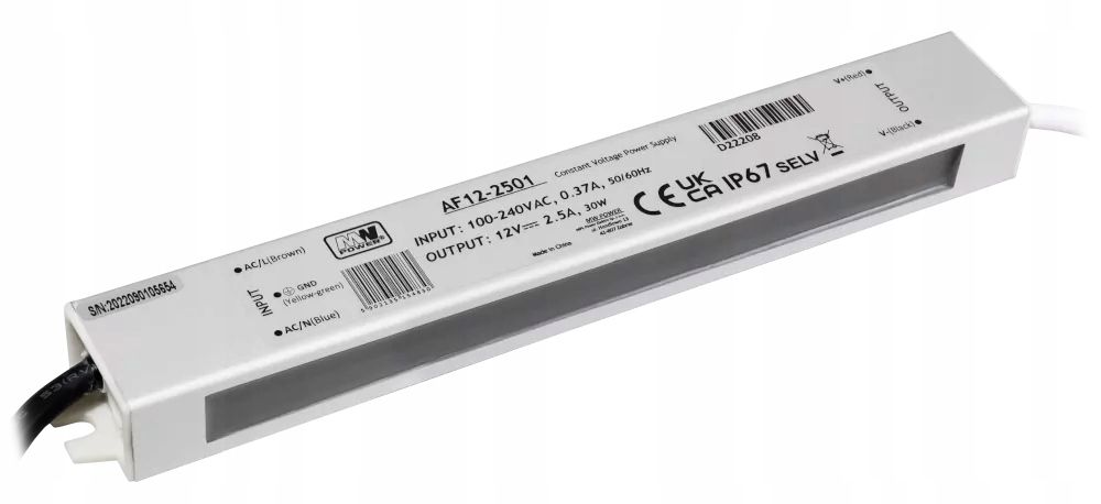  Toiteallikas mw power af12-3751 45 w 3,75 a 12 v