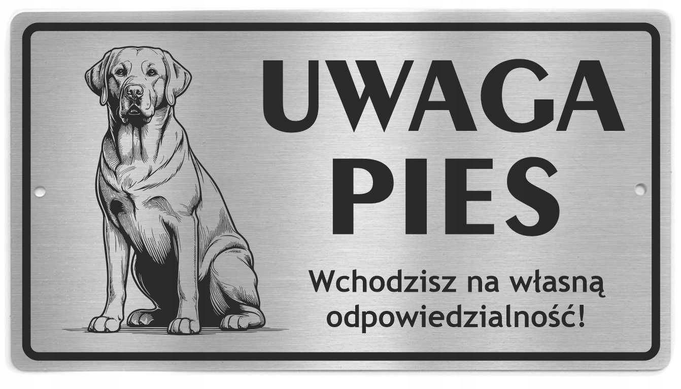  Tabulka vyrobeno z nerezové oceli uwaga psi labradoři