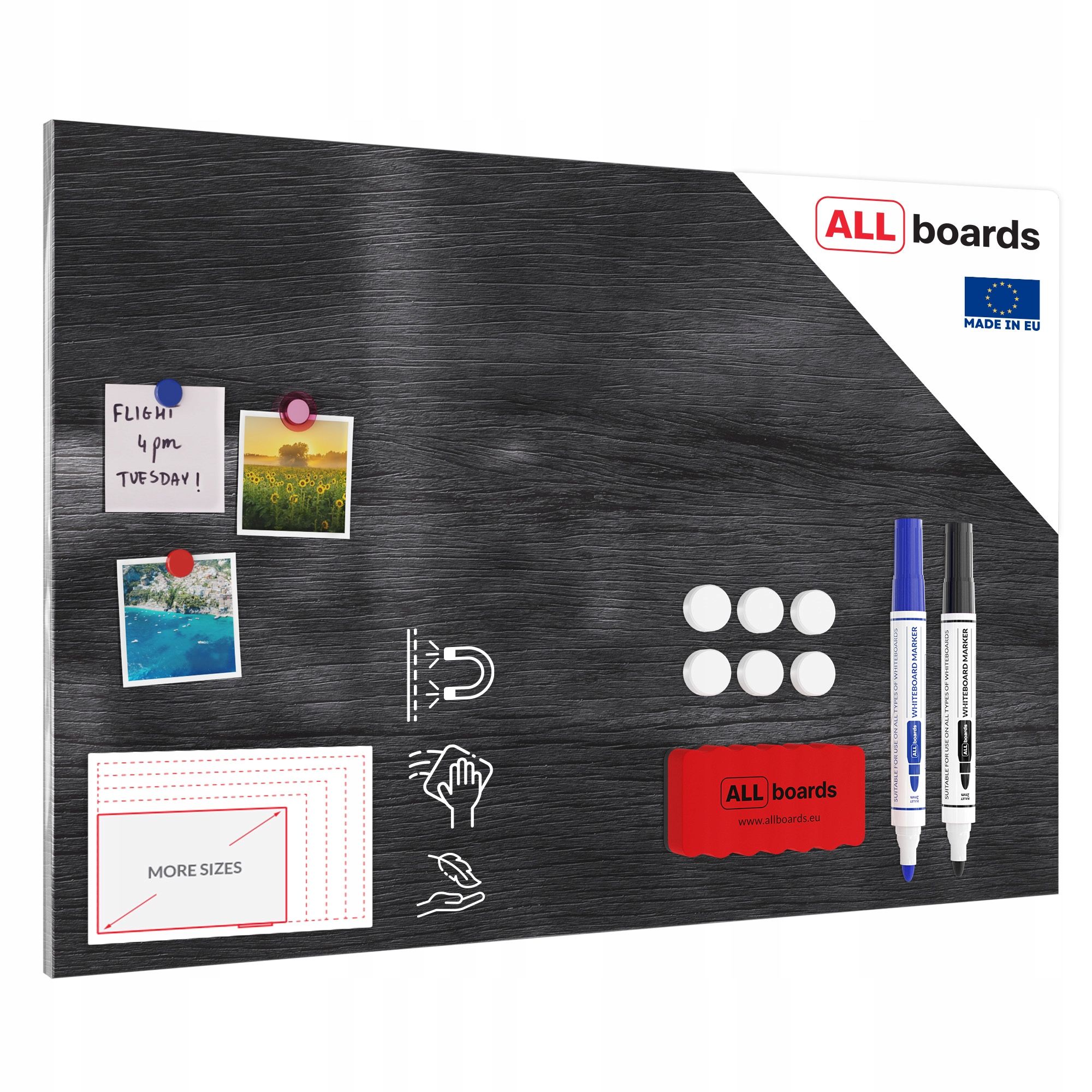  Dēlis magnētisks magnētiem metalboards, masīvkoka 90x60 cm + bezmaksas dāvanas