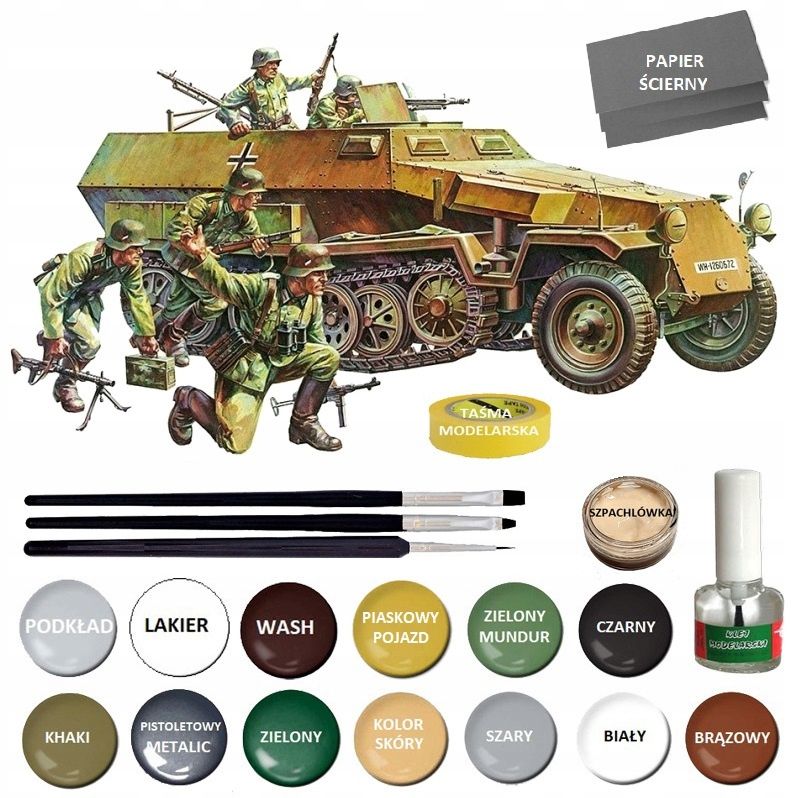  Modelis cisterna pantera tank panther type g + akrila krāsas modeļiem. aksesuāri