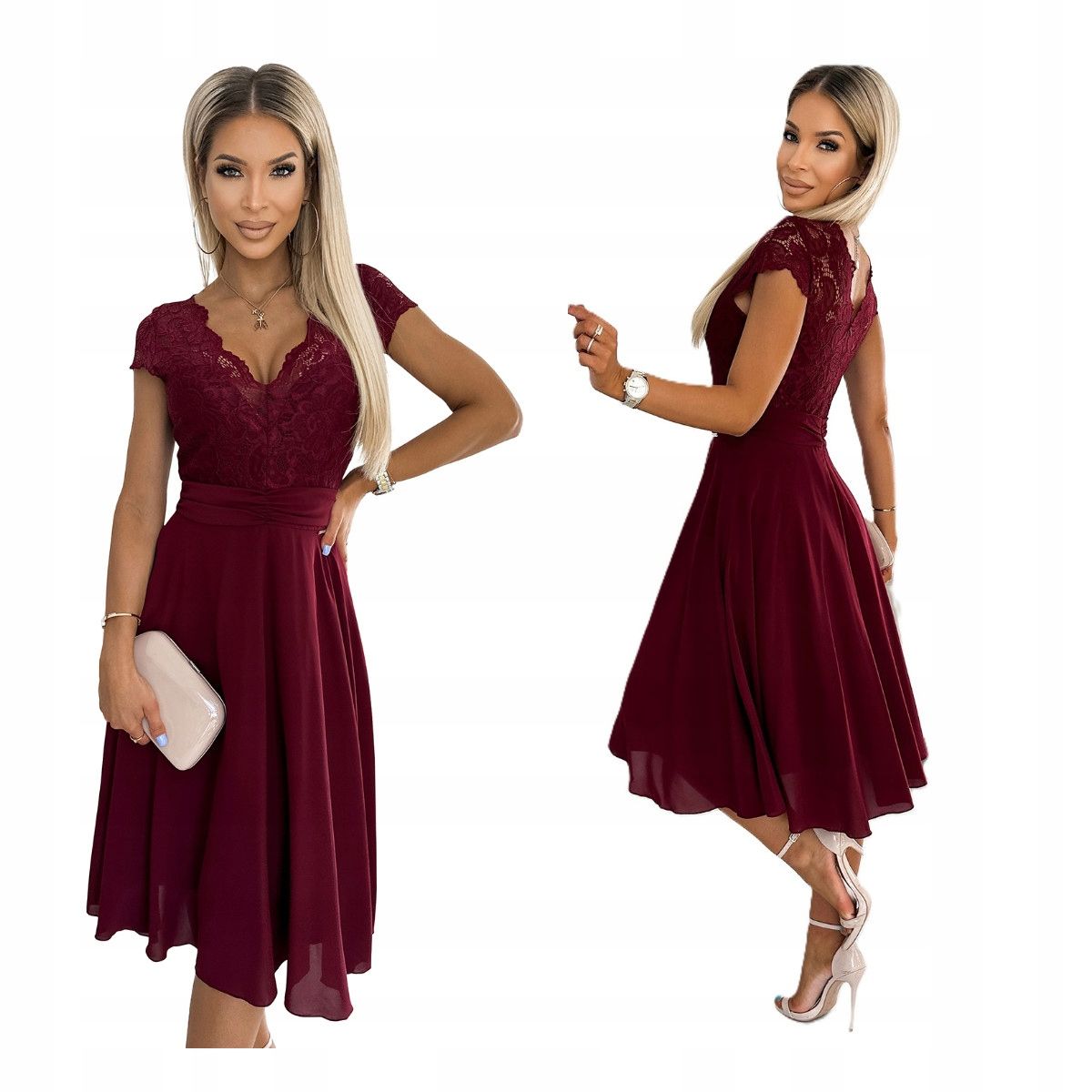  Damenkleid elegant kleid mit ausschnitt i kurz ärmel