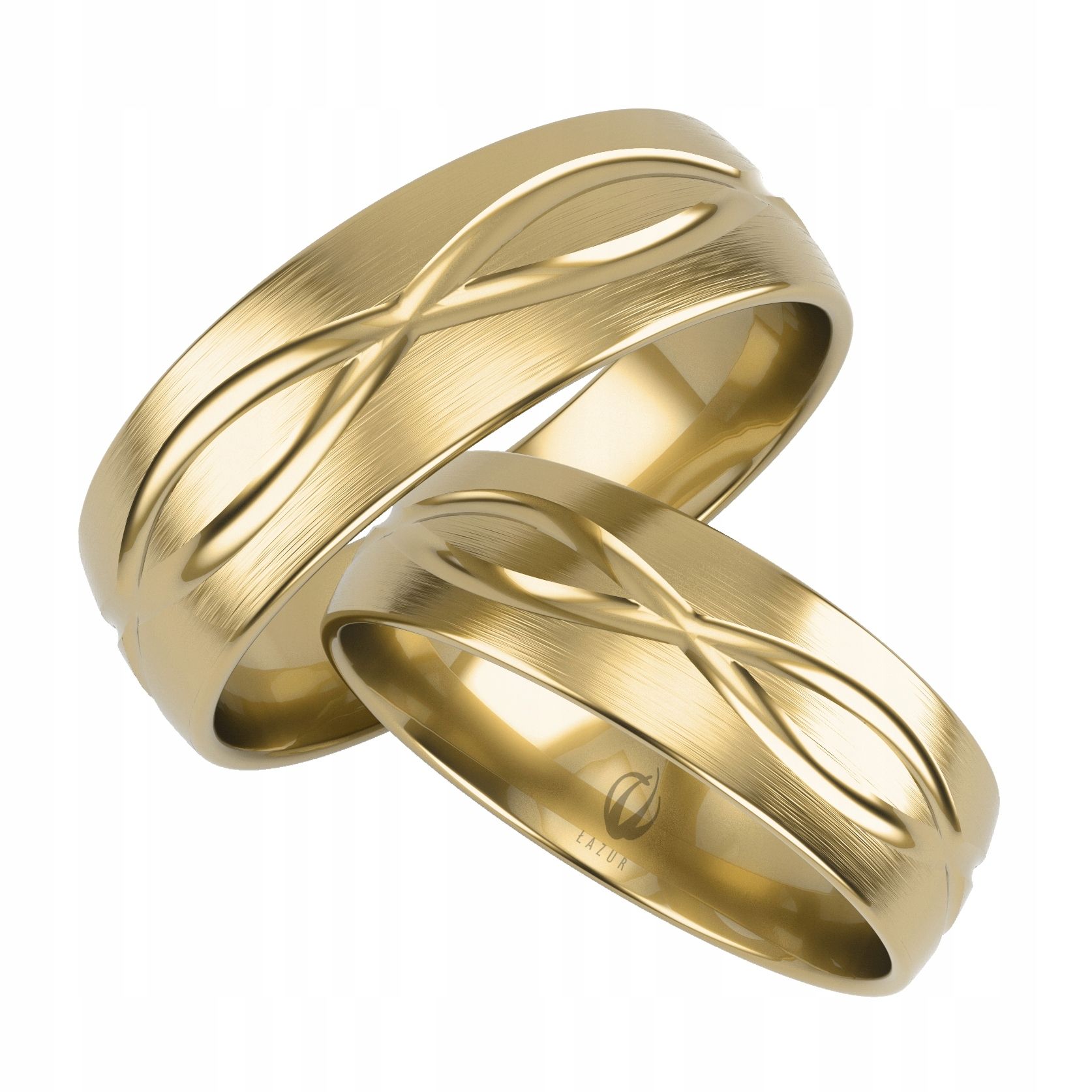  Golden eheringe mit herzmotiv pr.0,585 breite 5 mm