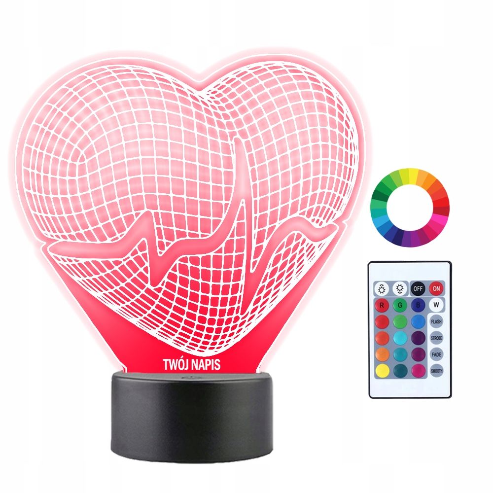 3d nakts gaisma led par dāvanu valentīna diena gravēšana