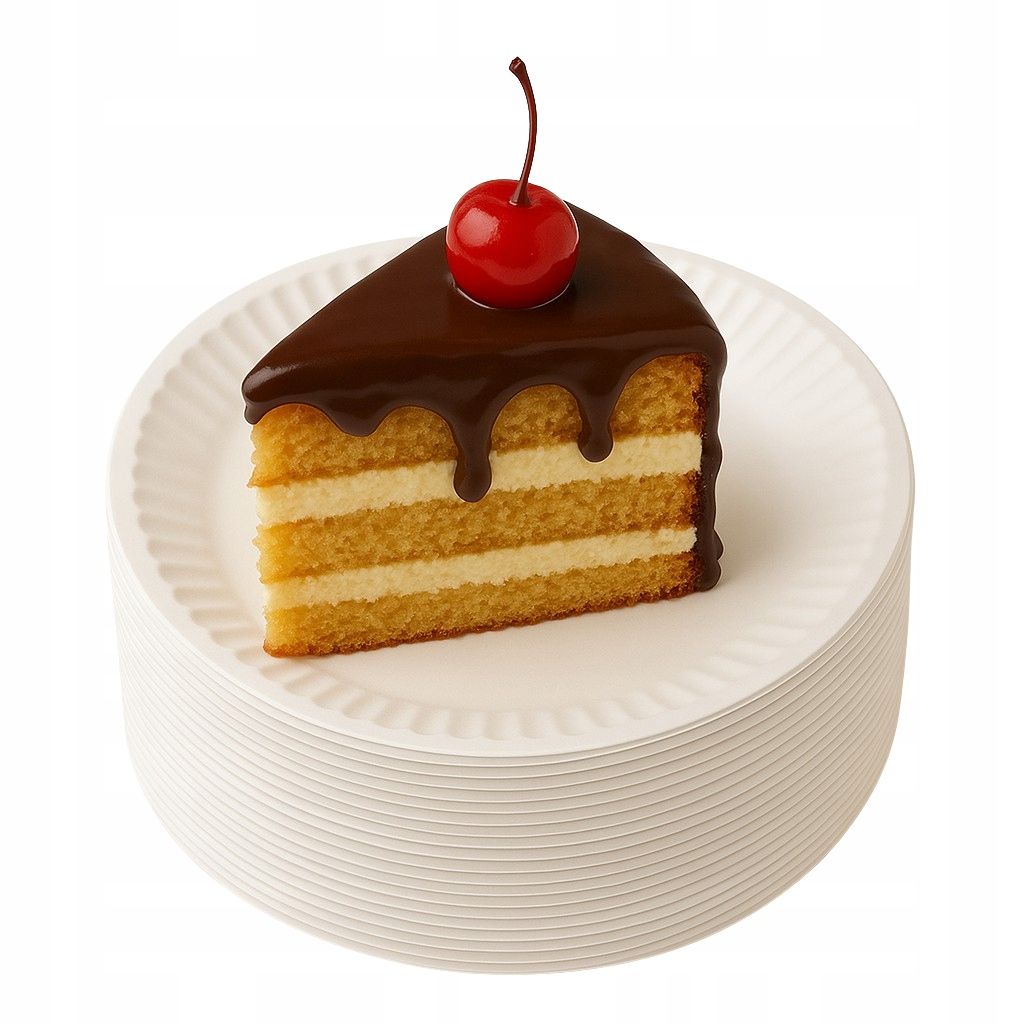  Paper plates disposable dessert round 23cm 100 pcs. eco