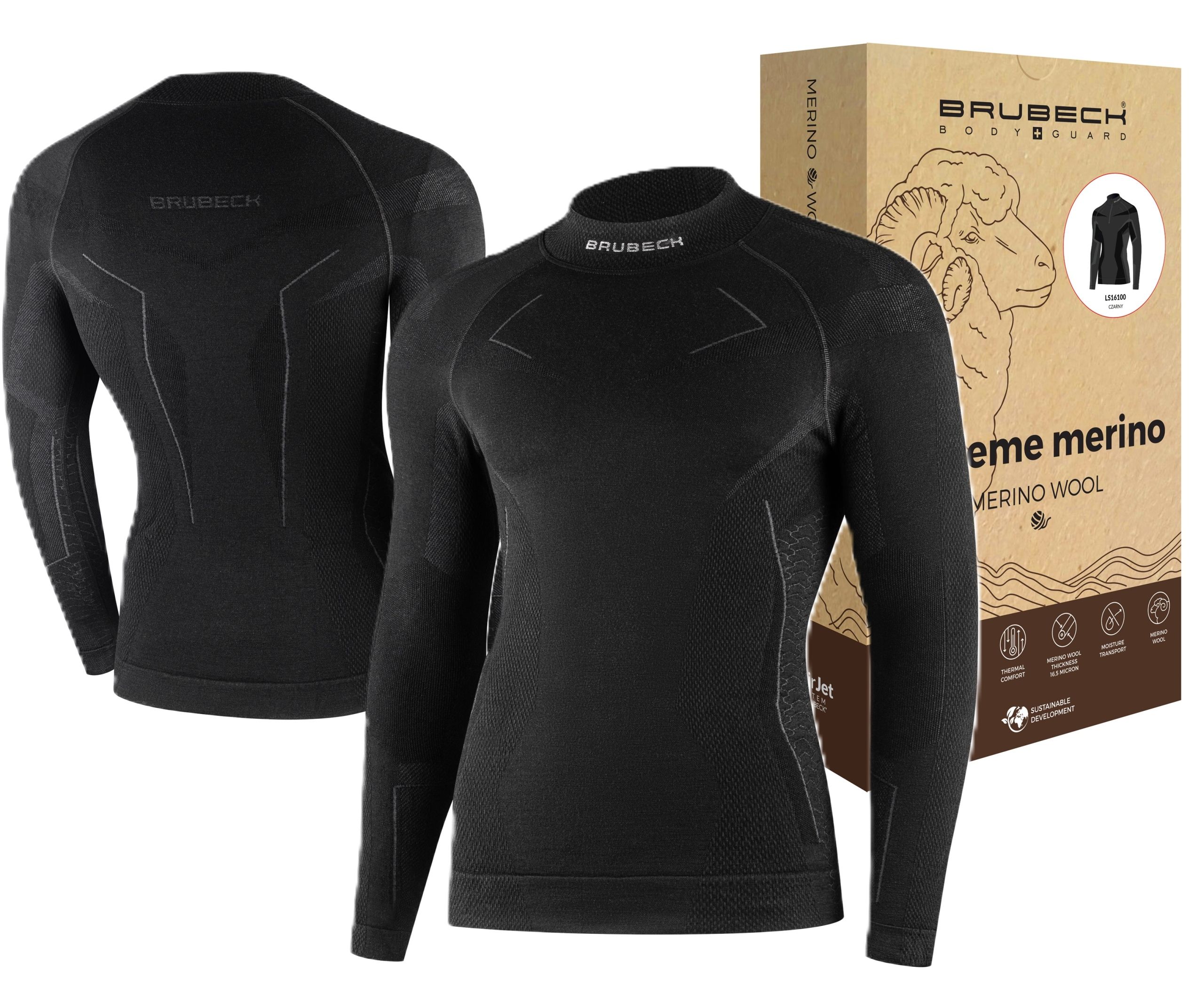 Tourist herren-t-shirts thermobluse thermo merino brubeck men