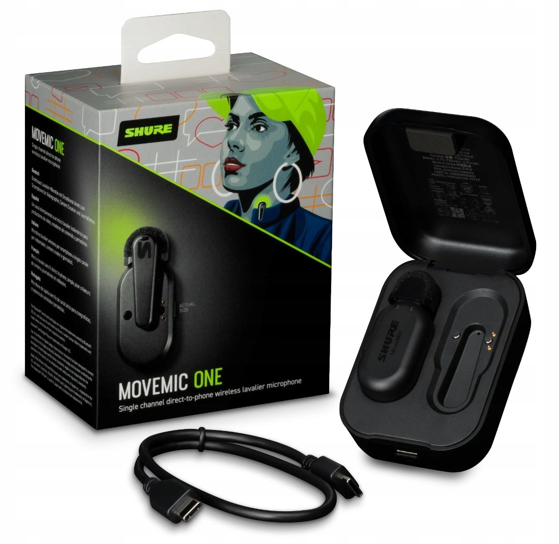  Shure movemic one belaidis mikrofonas lavalier į smartofnow su įkrovikliu
