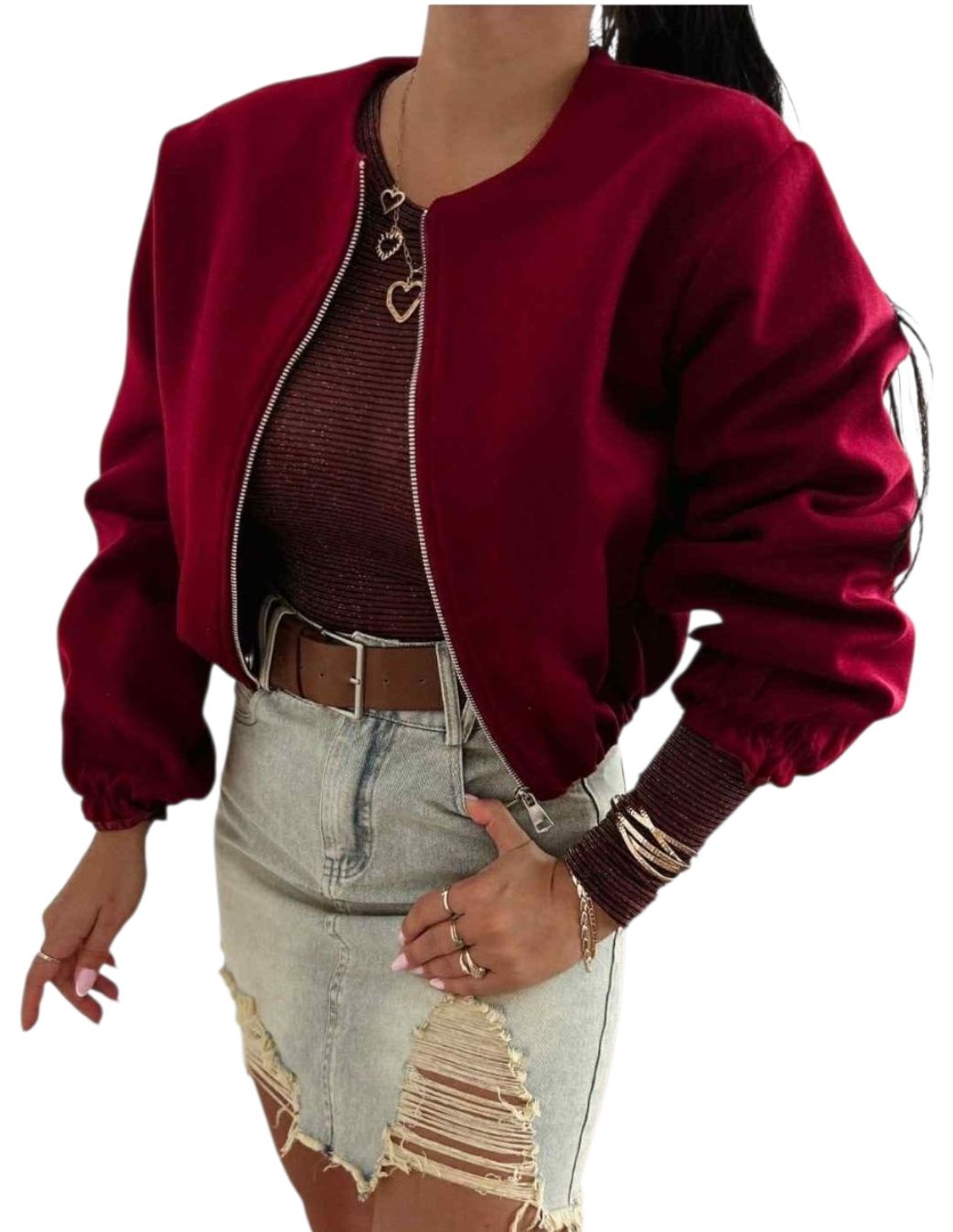  Elegantiškas bomber stiliaus striukė striukė rudeninė striukė katana stilingas su užtrauktuku uni