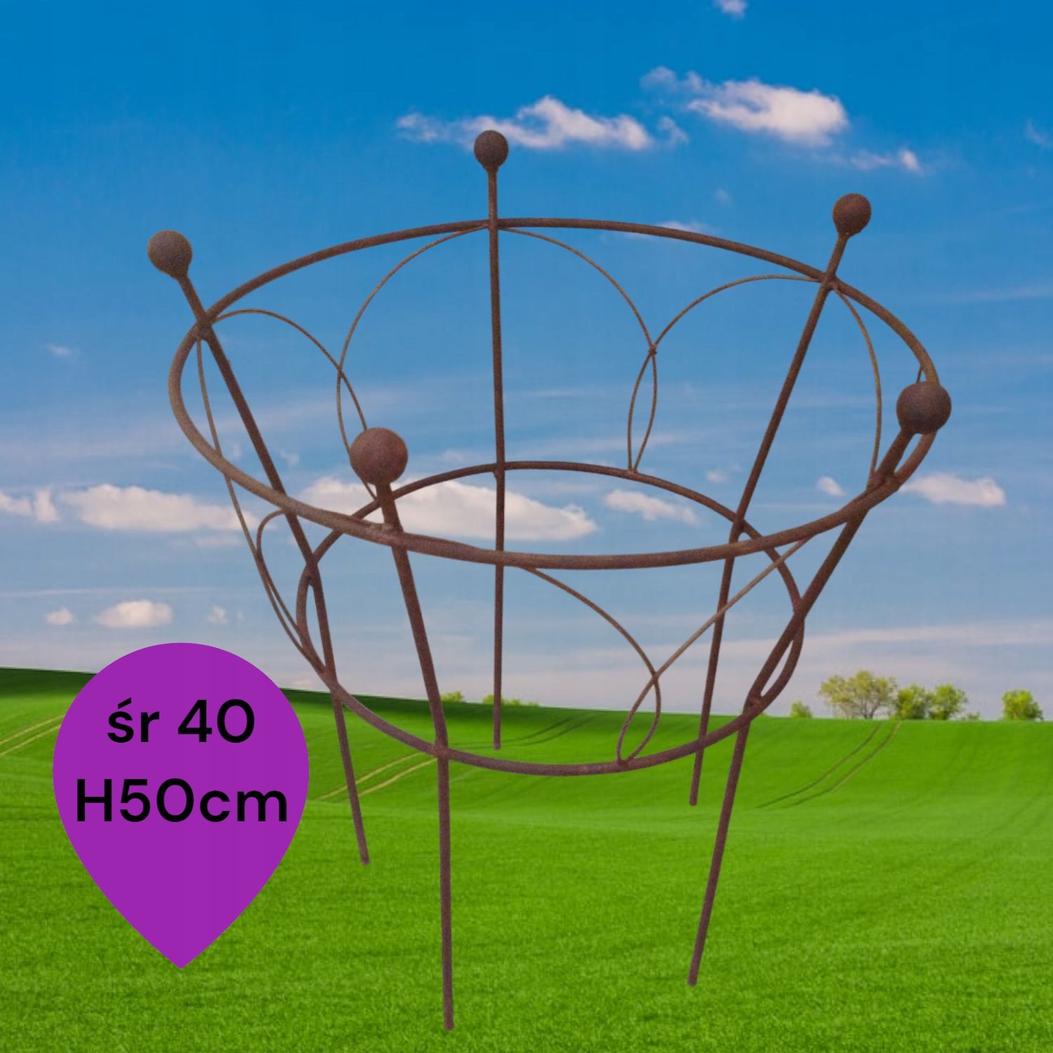  Support for bushes plants flower roses pergola 30/50cm single-seater semicircular