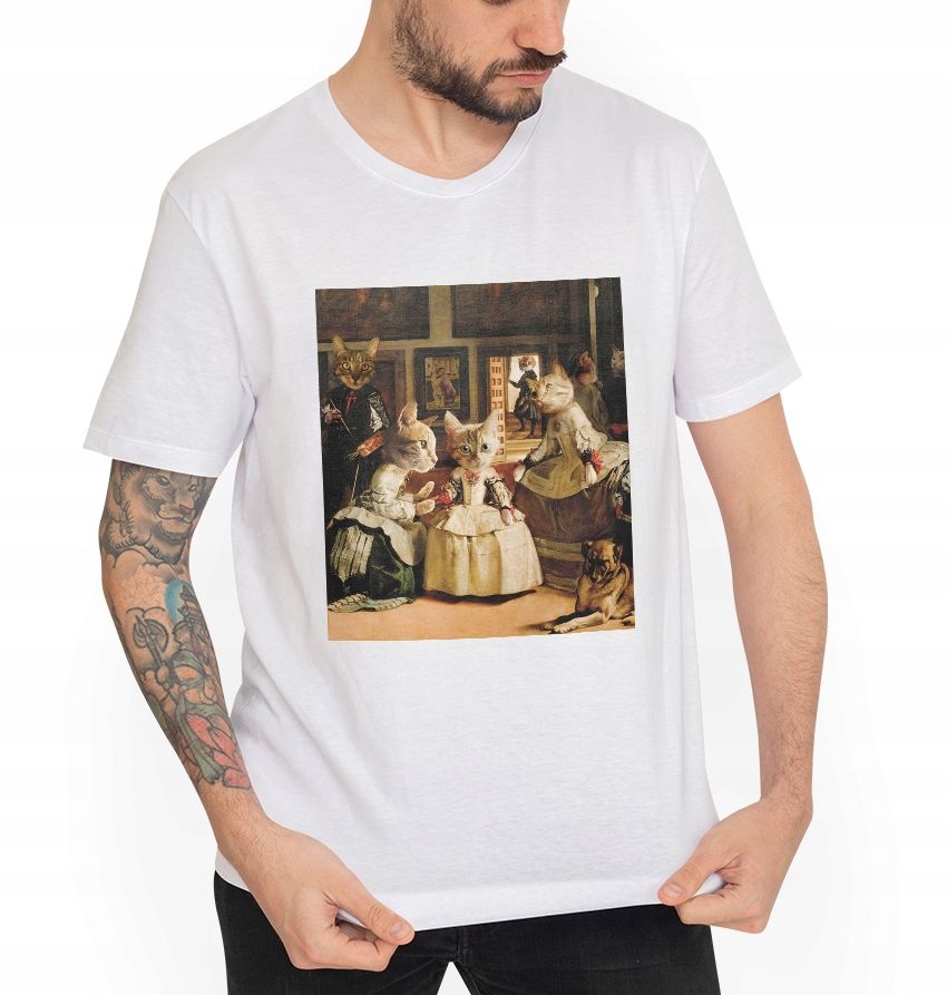  T-shirt mit katze sie potknal muster geschenk l