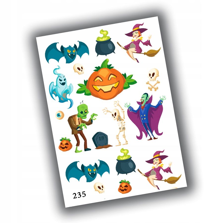  Aufkleber halloween für kinder 7,5x10,5 n203