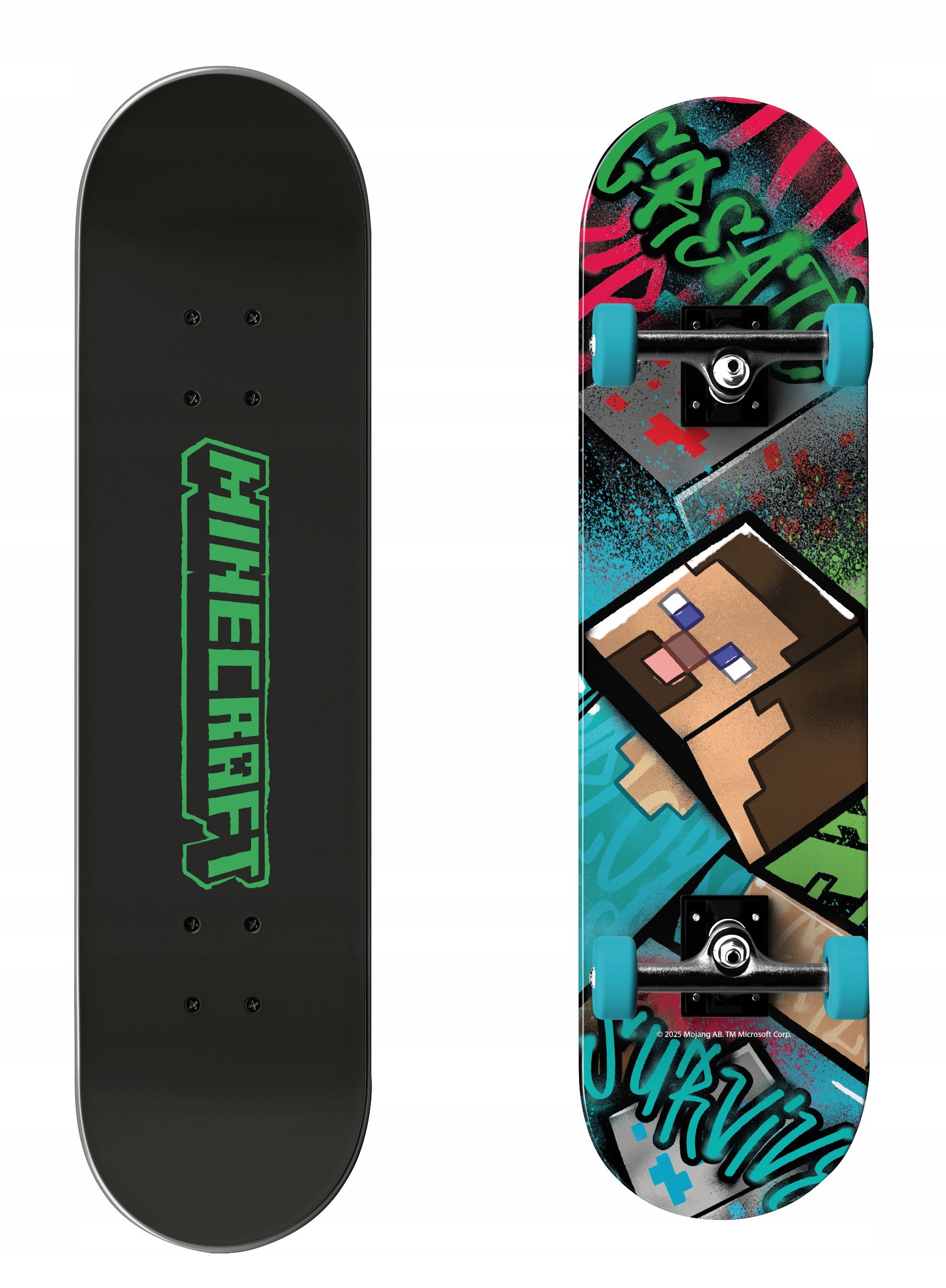  Klasisks skeitbords koka minecraft 80 cm 31 collas uz 100kg skrituļdēlis