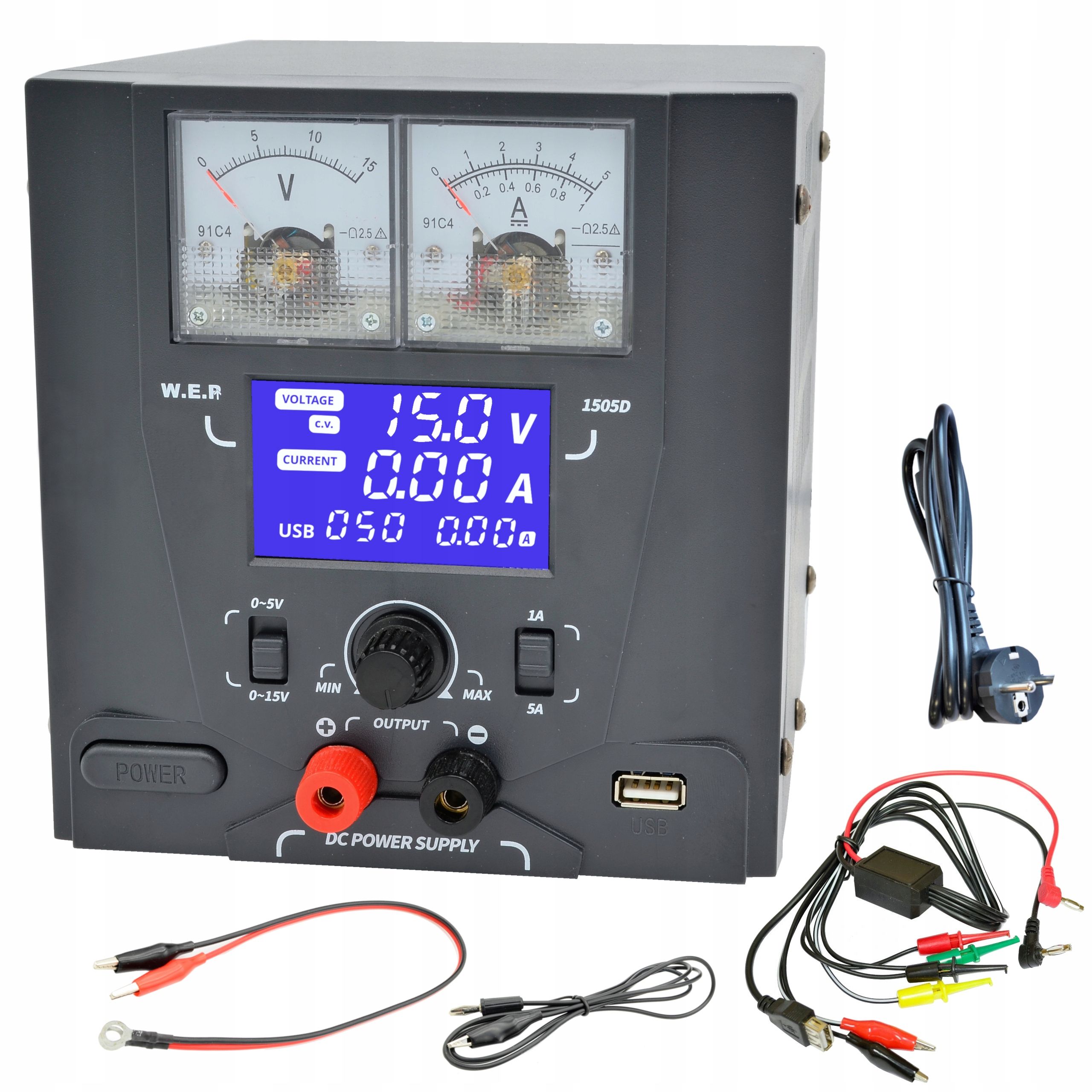  Toiteallikas labolatoryjny hotair wep 1505d 15v/5a, usb qc + juhtmed