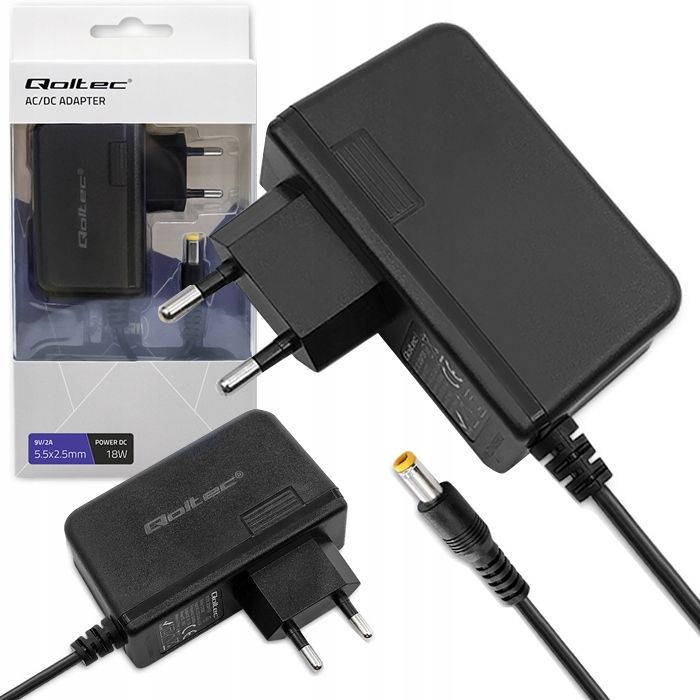  Steckernetzteil qoltec 9v 1a 5.5x2.5 9w monitor tv drucker scanner