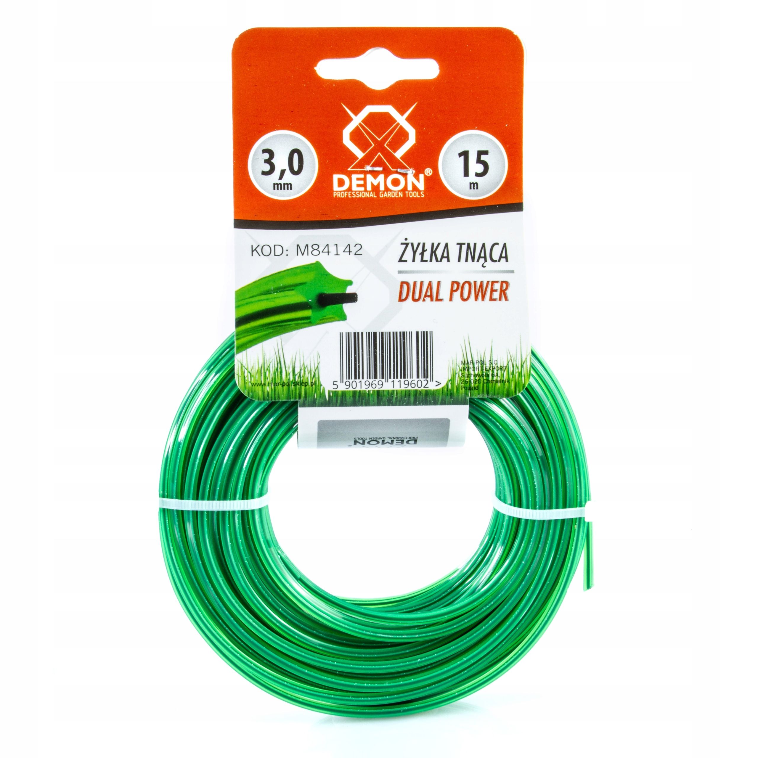  Řezací lano vyztužené pro hlavy sekačky na trávu kosy krychle solidní byliny 3,0mm 15m