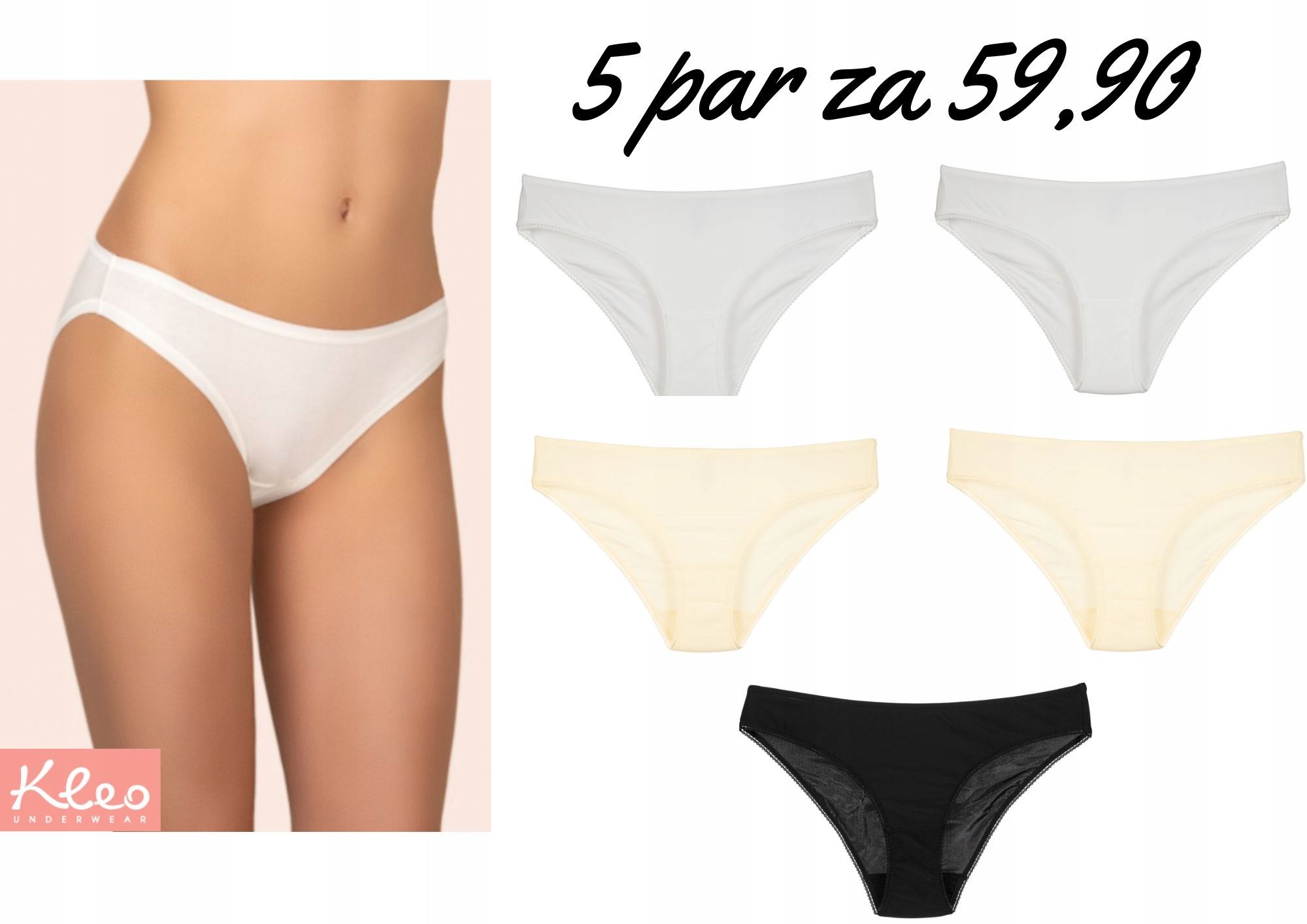  Kleo 3x damenhöschen glatt mikrofaser schwarz l