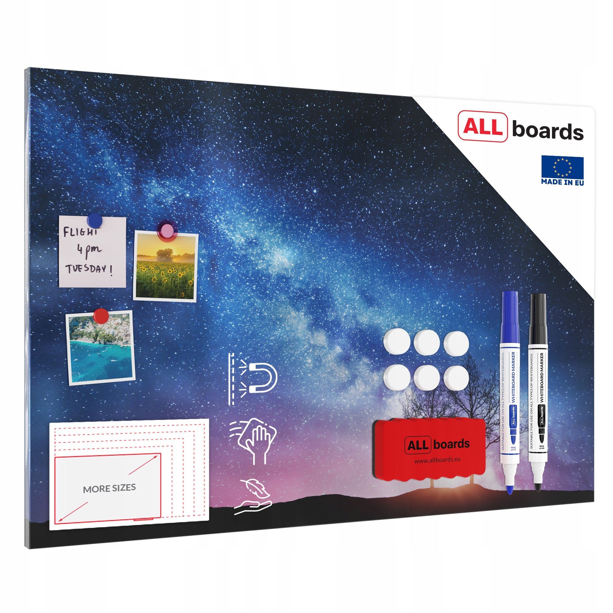  Dēlis magnētisks magnētiem metalboards, masīvkoka 90x60 cm + bezmaksas dāvanas