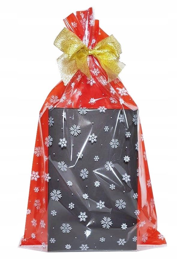  Tašky celofán plast dárek slavnostní santa claus 25x40 10 ks.