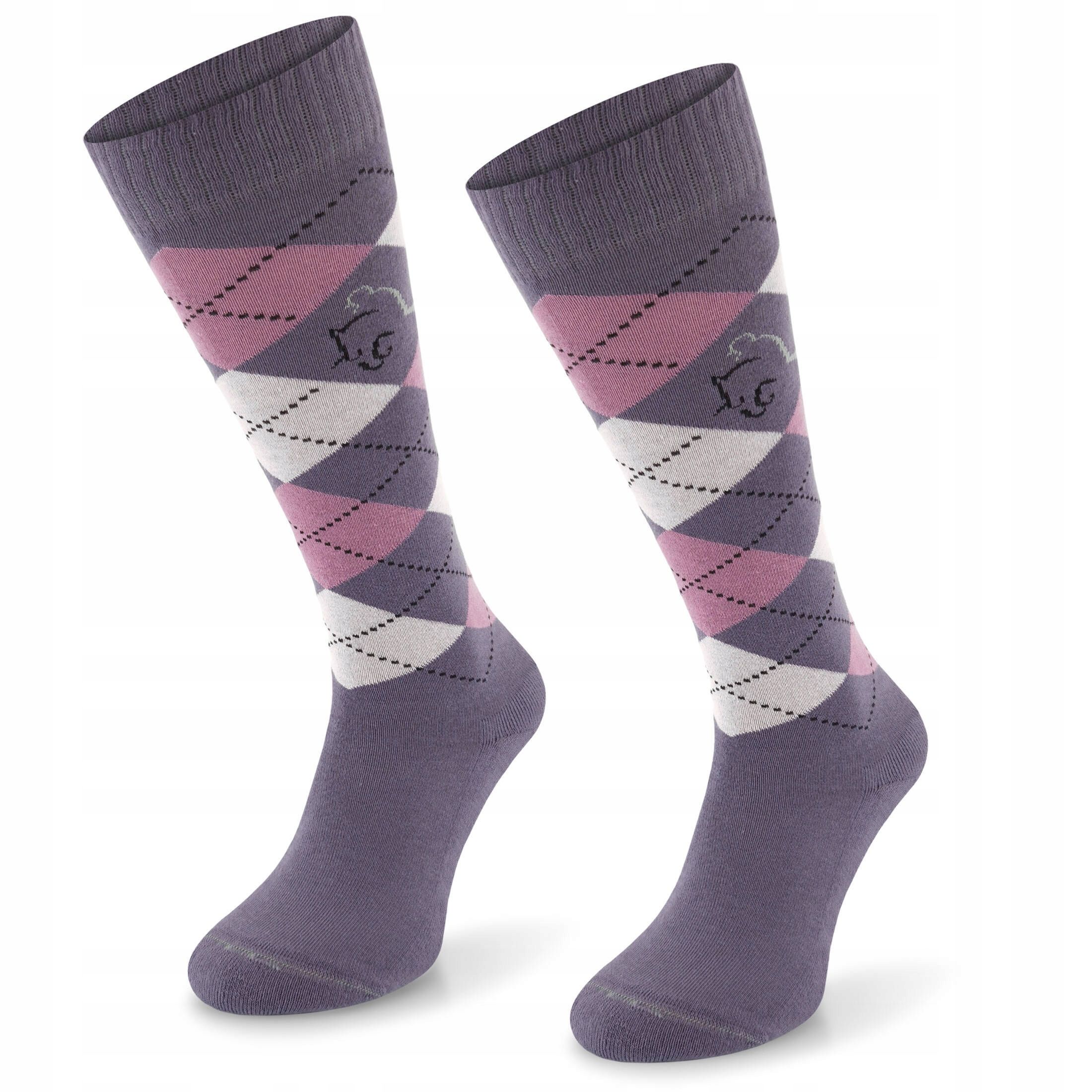  Knee-high socks for horseback riding rhombuses cotton socks for horseback riding size 35-38