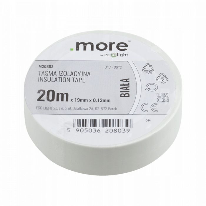  Biela elektrická páska 10m 15 mm x 0,13 mm pvc more valec samozhášavý pevný