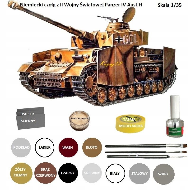  Modelis cisterna pantera tank panther type g + akrila krāsas modeļiem. aksesuāri