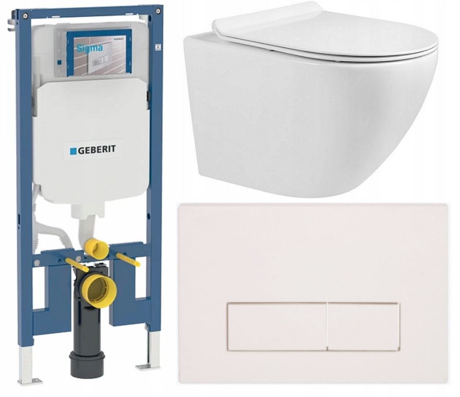  Wc rāmja komplekts geberit + atslēga + tualetes pods melns matēts + dēlis w/o+fresh