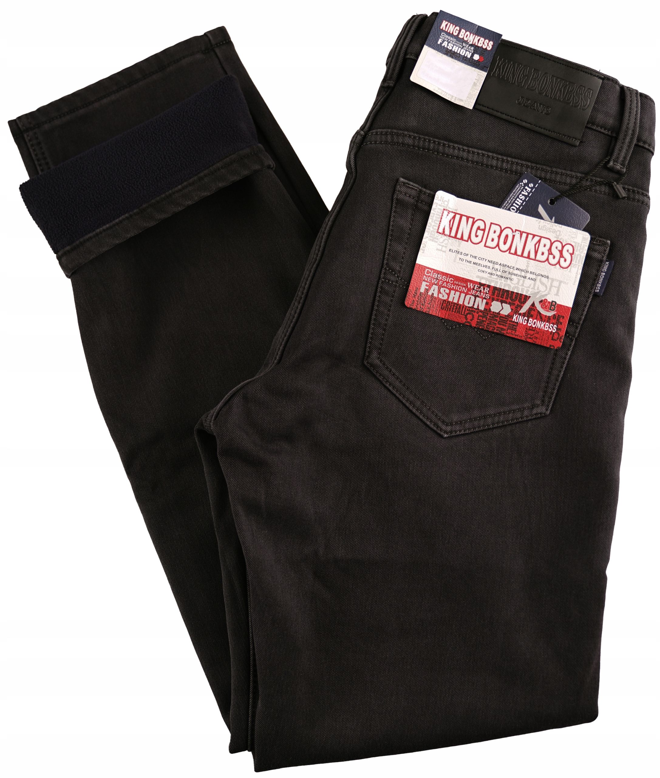 Herrenhosen jeans isoliert vlies warm jeans graphit w34 90-96 cm