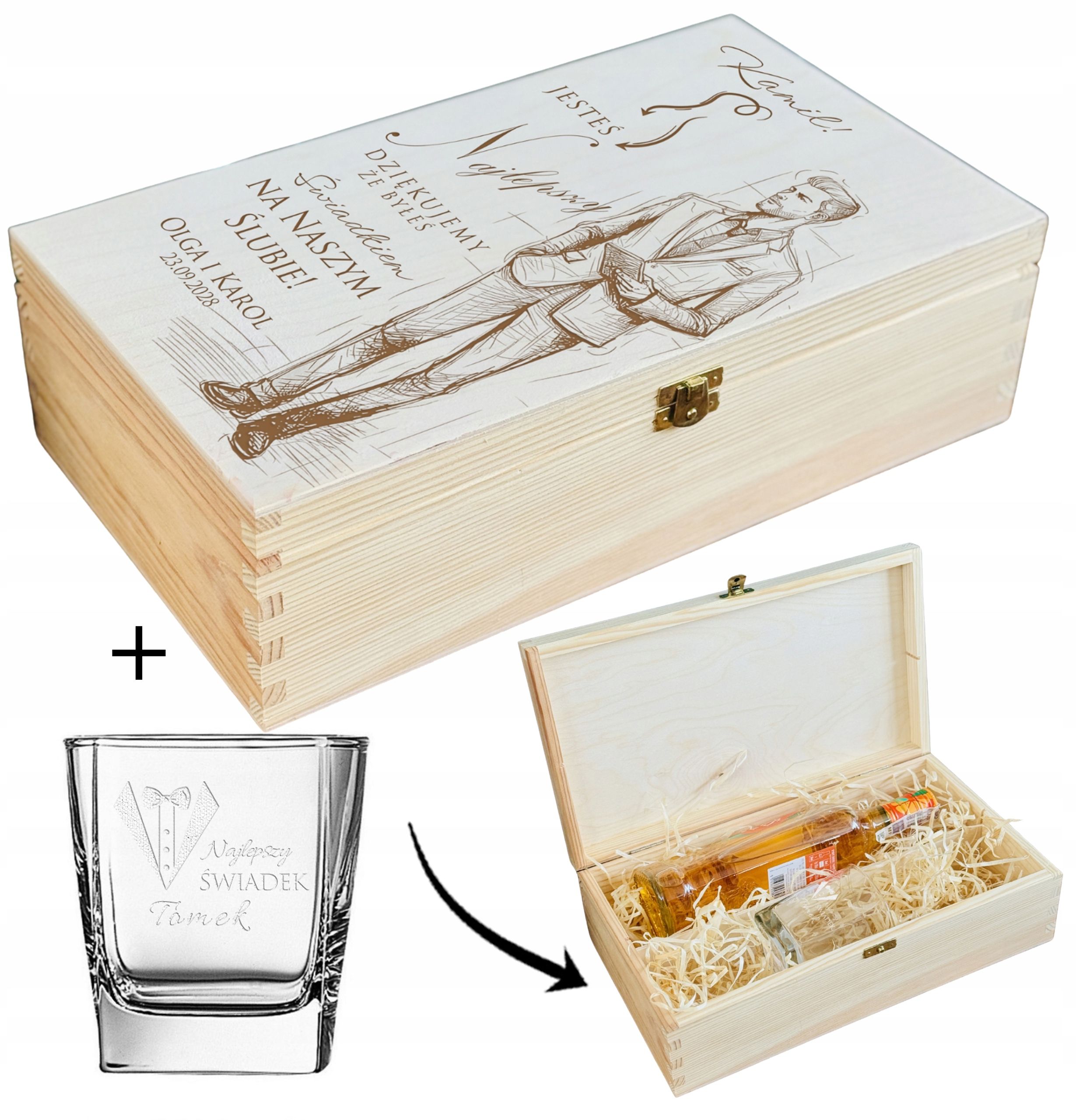  Thanks witnesses gift set box for alcohol + cup