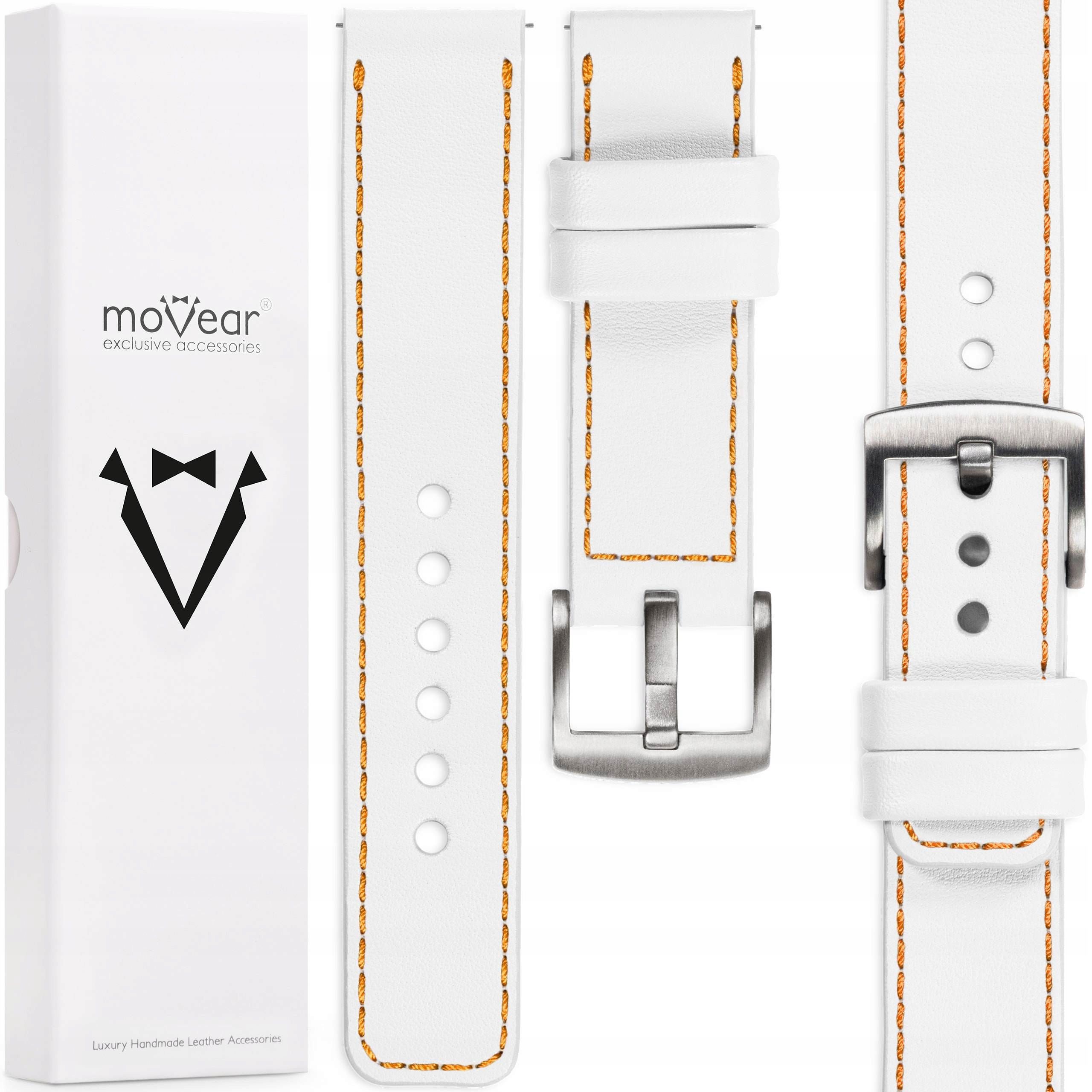  Uhrarmband 24mm leder weiß movear