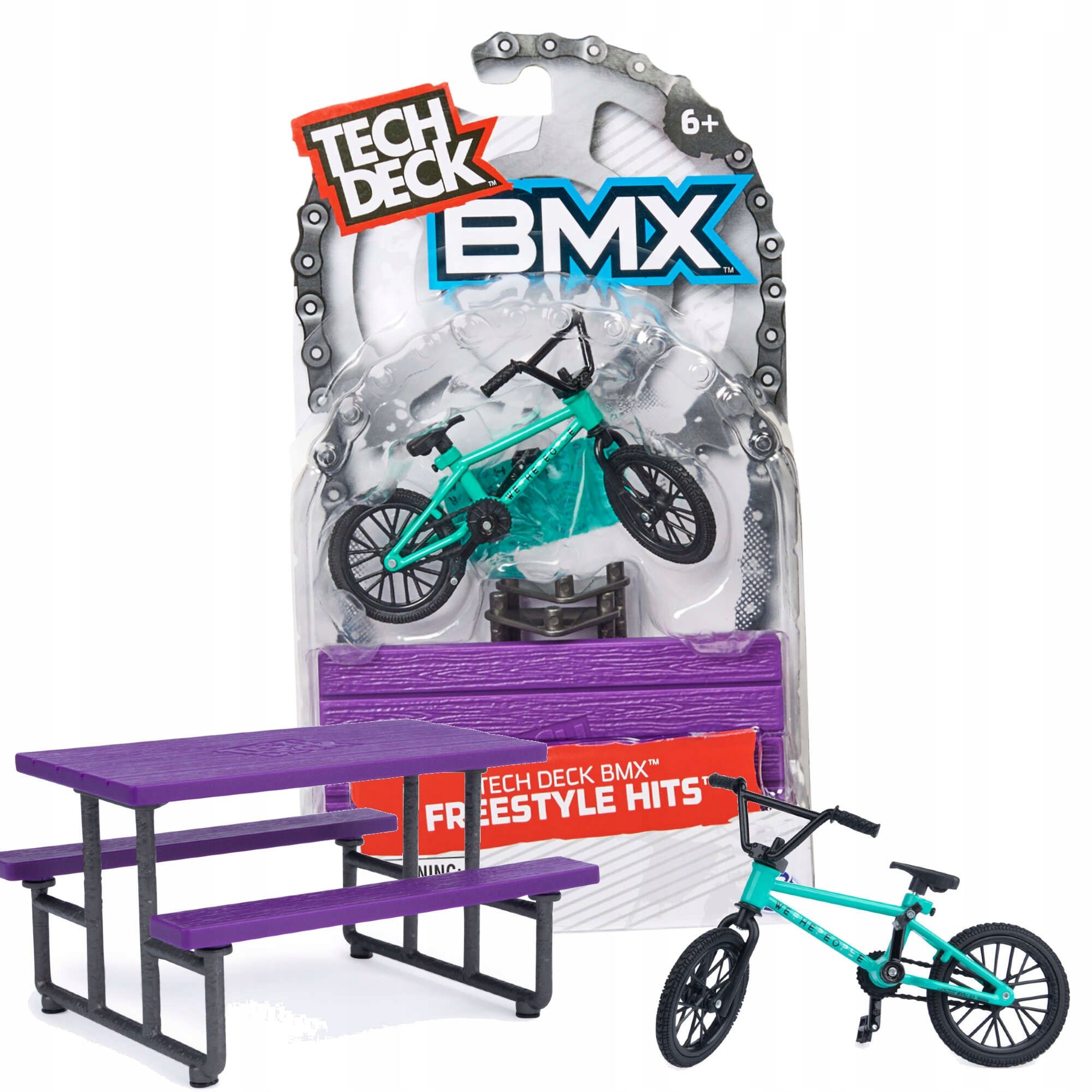  Tech deck množina fingerbike bmx bicykel na prstoch purpurový sunday + nálepky